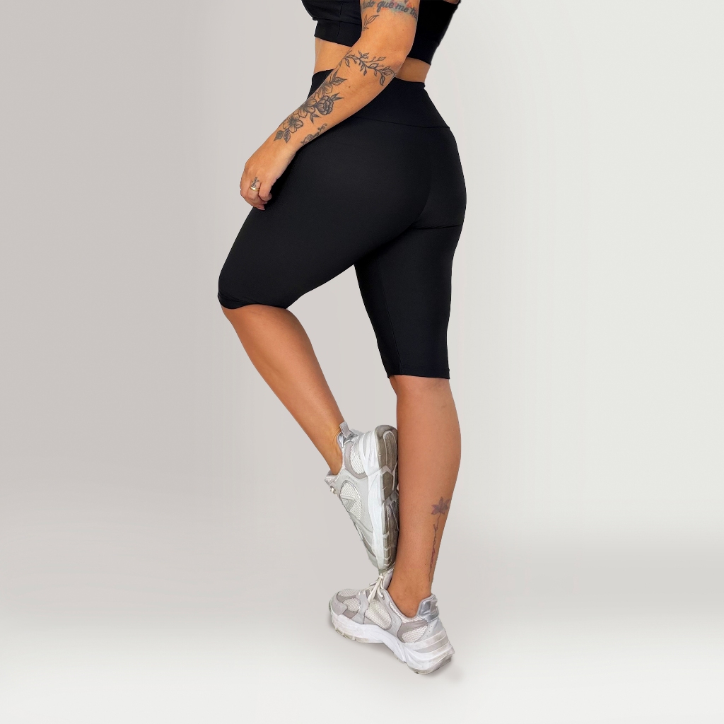 Bermuda Ciclista Feminina Cintura Alta e Sem Transparência em Oferta na Shopee