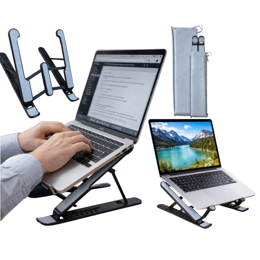 Suporte Base Para Nootbook Emborrachado Alumínio Ajustável