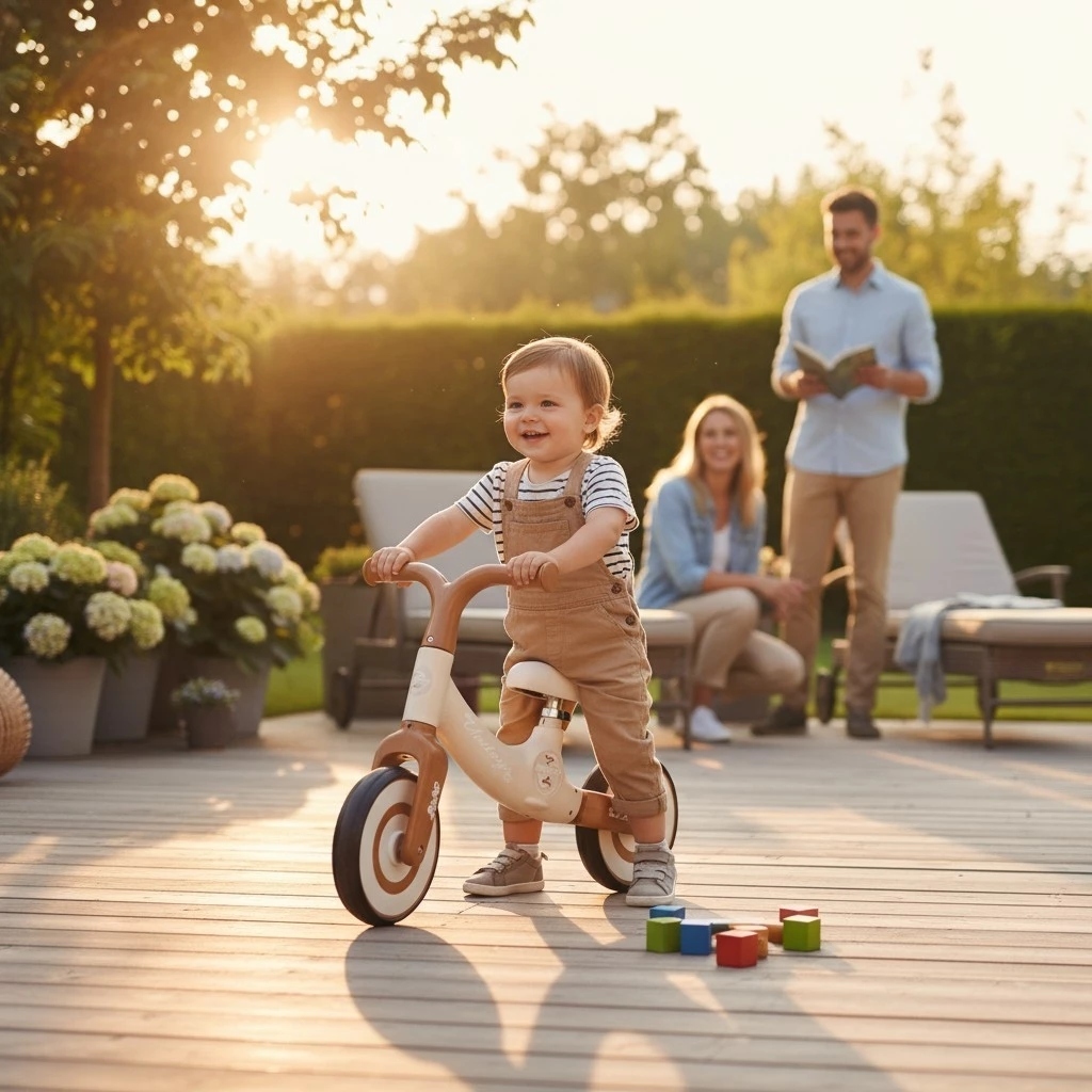 Bicicleta Equilíbrio Infantil Marrom Sem Pedal Veiculo Bike Aprender Andar Presente Motinha