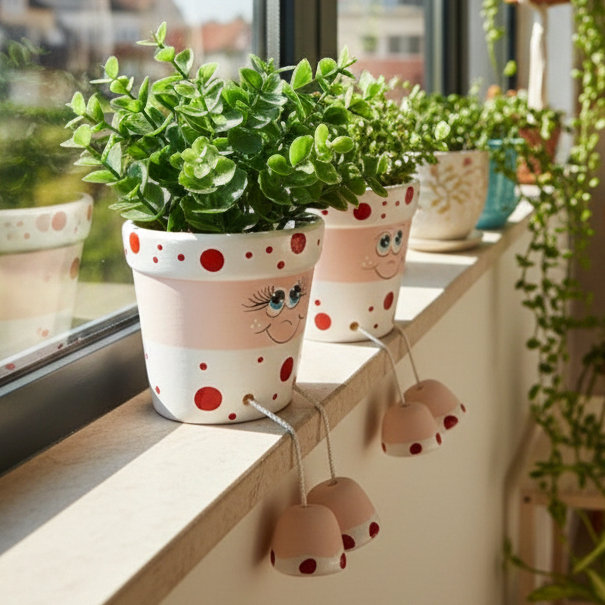 Kit 2 Vaso Área Aparador Decoração Sala Rack Jardim Planta Artifical Natural Cacto Orquídea Colorido