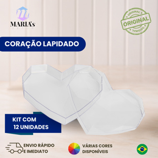 KIT 12 CAIXA CORAÇÃO LAPIDADO 17X22CM PARA PRESENTES E DECORAÇÃO em Oferta na Shopee