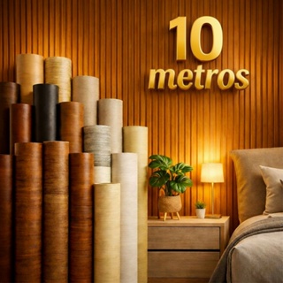 Papel de Parede Ripado Vinílico Autoadesivo 12m | Efeito Madeira | Lavável em Oferta na Shopee