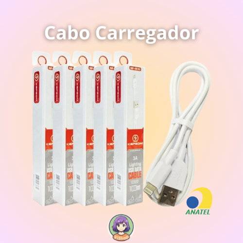 Carregador de celular Cabo Lightning 1 metro Kapbom carregador para iphone