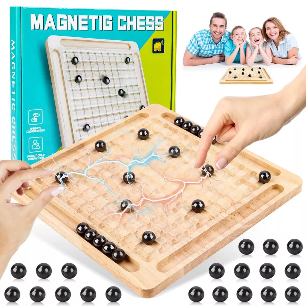 Xadrez Magnético de Madeira Infantil Portátil Jogo de Tabuleiro Brinquedo Educativo Interativo em Oferta na Shopee