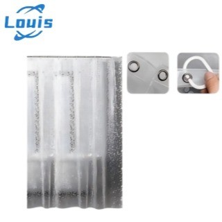 Louis Kit Cortina Box Banheiro Seixos / Cubo 3D + Varão Suporte Extensivel - Com vários formatos disponíveis