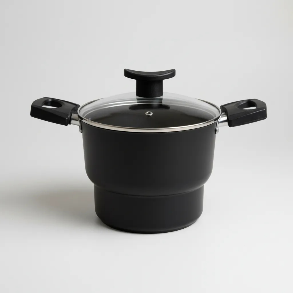Cuscuzeiro Antiaderente 16cm Com Tampa de Vidro  Alumínio Com 5 Camadas de Teflon Cuscuz Nordestino