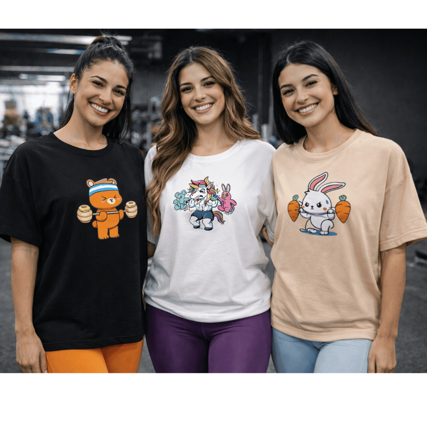 Kit Blusinha 3 Camisetas Femininas Academia Oversized Camisa 100% Algodão Promoção