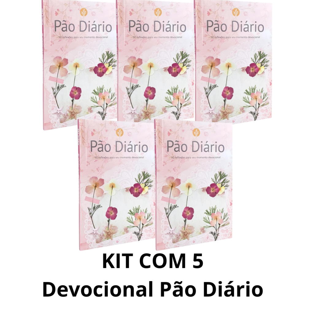 Kit com 5 Devocional Pão Diário | 90 reflexões | Capa Feminina
