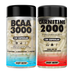 Kit Performance -1x Carnitina 120 Cápsulas + 1x BCAA 3000 120 Cáps | Treinos Intensos - Body Nutry