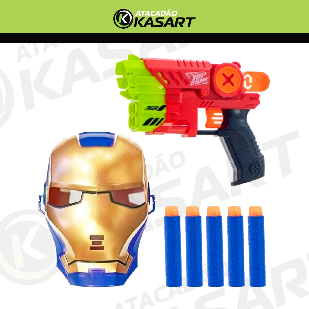 Lançador de Dardos DartZ com Máscara e 4 Dardos Kit Infantil 3+ Anos