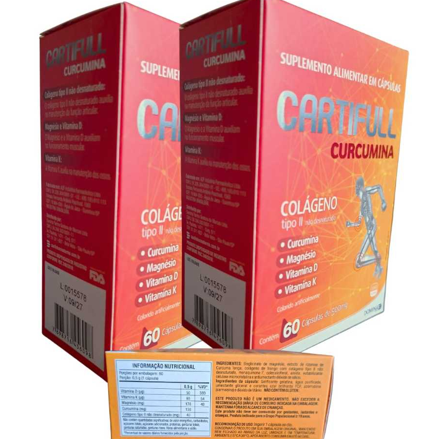 Suplemento Alimentar Cartifull Cúrcuma 60caps 500mg - A2f Sabor Sem Sabor