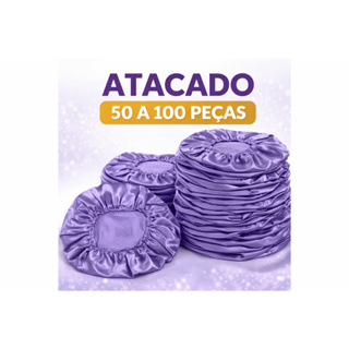 50-100 peças Touca de Cetim simples Lilás Atacado | Anti-frizz Ideal para Beleza e Maquiagem em Oferta na Shopee