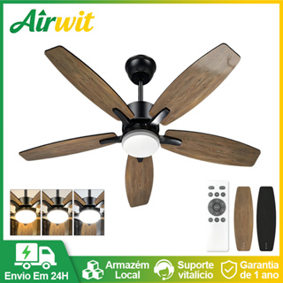 Ventilador de Teto com Luz LED 42In 6 Velocidades Silencioso com Controle Remoto em Oferta na Shopee