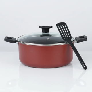 Panela Caçarola 16cm Com 5 Camadas de Teflon Antiaderente Com tampa de Vidro Temperado Cor Cereja Dourado em Oferta na Shopee