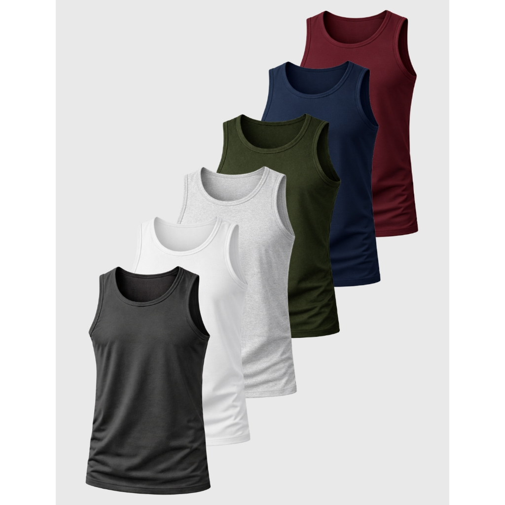 Kit 3 Camisa Masculina Regatas 100% Algodão Lisa Básica  30.1 Fafenix Original