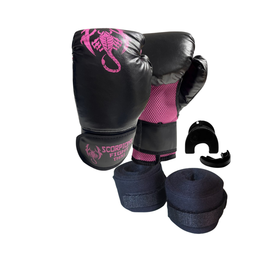 Kit Muay Thai Boxe KinckboxingLuva Bandagem Bucal Sacola