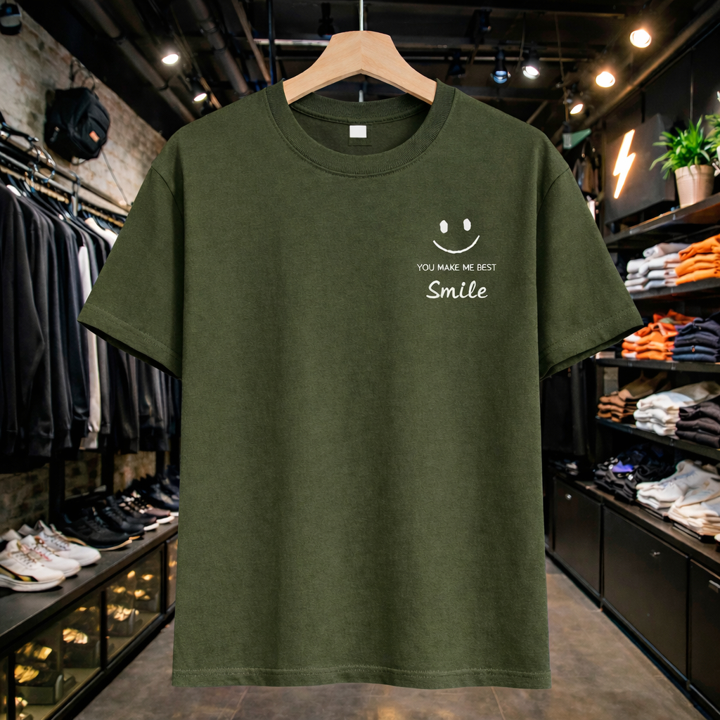 Camiseta Smile Feliz Masculino e Feminino Algodão Promoção Promoção