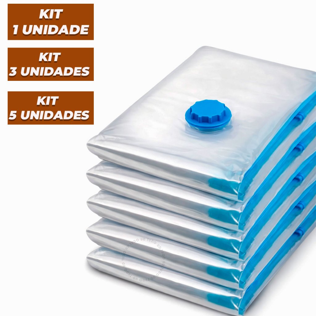 Kit 1 3 ou 5 Saco A Vácuo Grande Organizador Edredom Coberto Mala Roupa De Cama