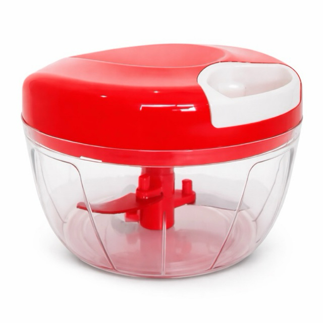 Triturador de Alimentos Manual 500ml 3 Lâminas Compacto Legumes Alho Cebola