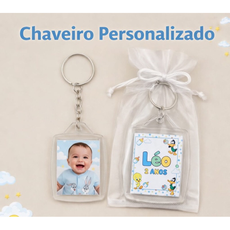 Chaveiro de Acrílico 3x4 Personalizado - Lembrancinha  10/15/30/50 - Qualquer tema