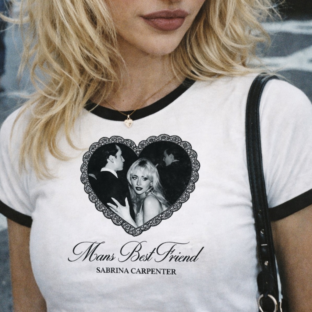 Camisa Feminina Baby Tee Sabrina Carpenter Mans Best Friend T-shirt Vintage Y2K estética BabyLook em Oferta na Shopee