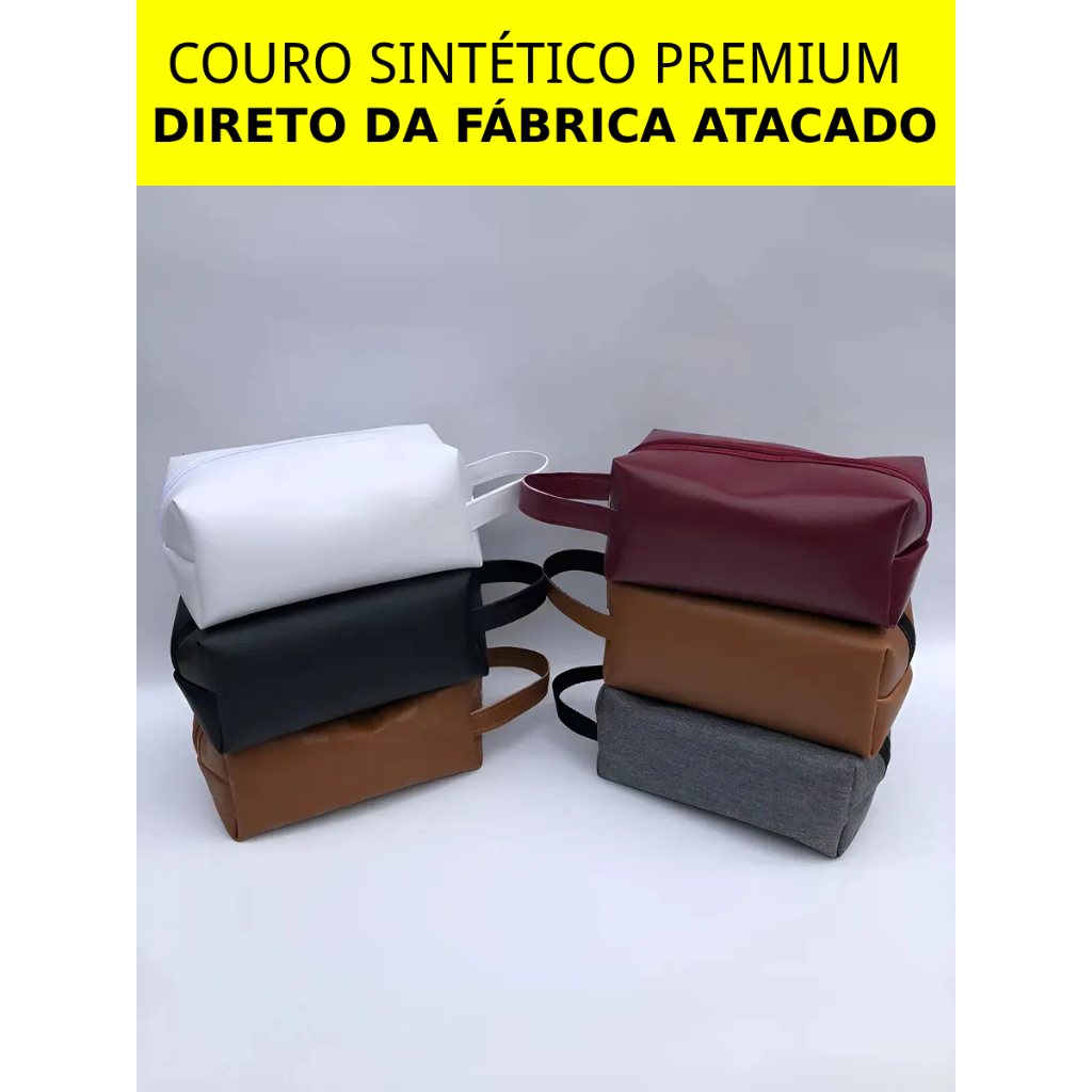 Kit Necessaires De Couro Sintético Direto Da Fábrica Preto em Oferta na Shopee