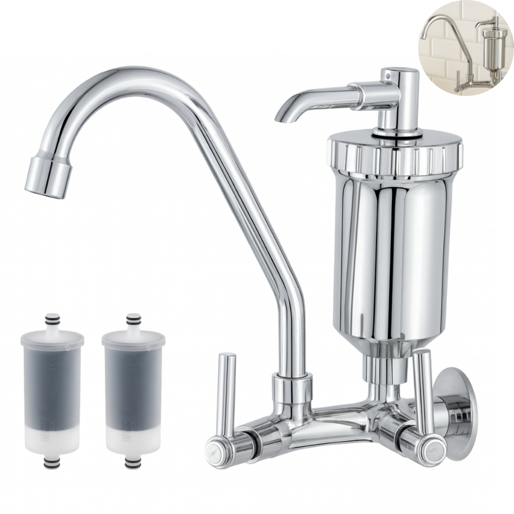 Torneira Filtro de Parede Bica móvel Purificador Cozinha Pia Cromada 1/4 de volta Luxo em Oferta na Shopee