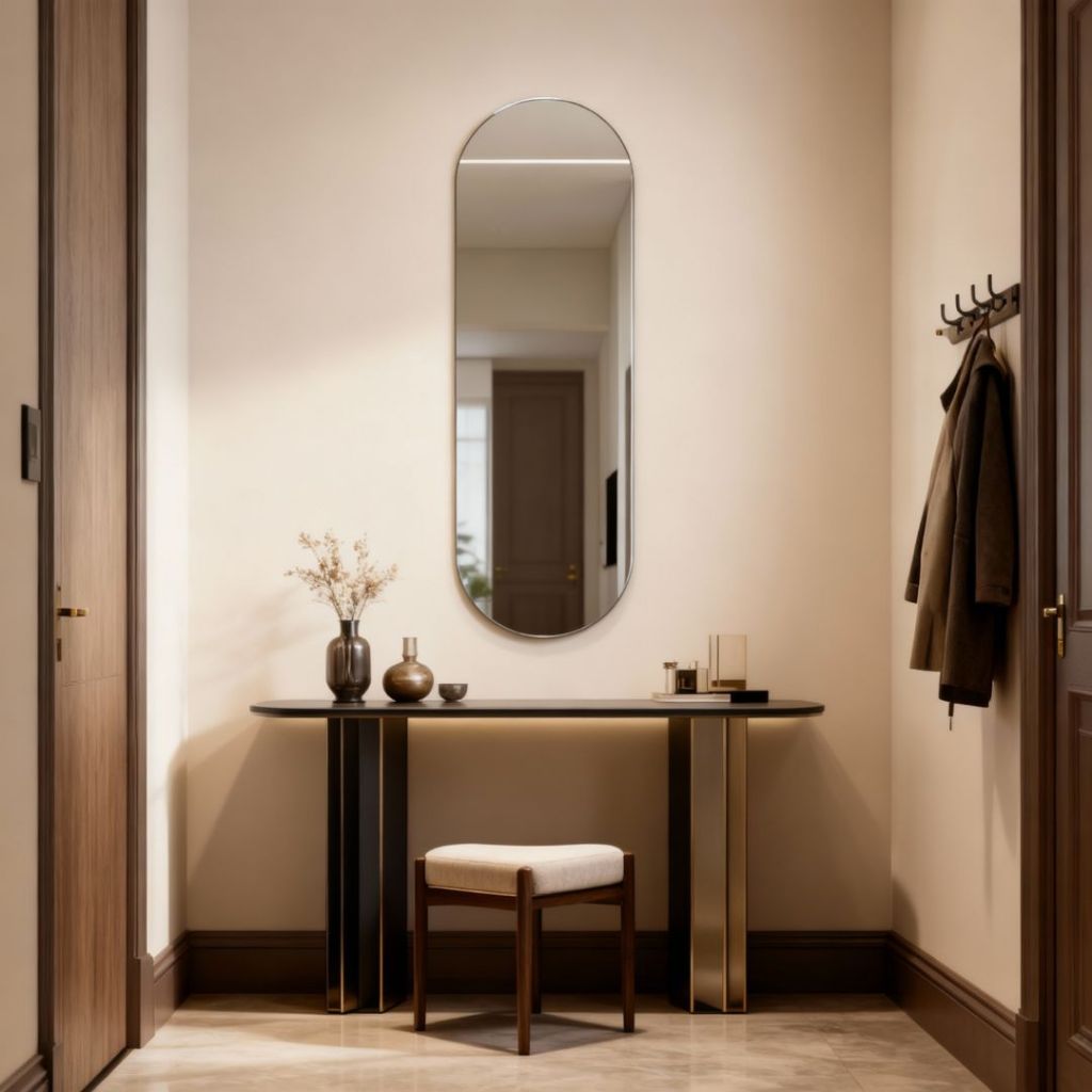 Espelho Parede Corpo Inteiro Oval Capela Arco 100x36cm Espelho Closet Elegante