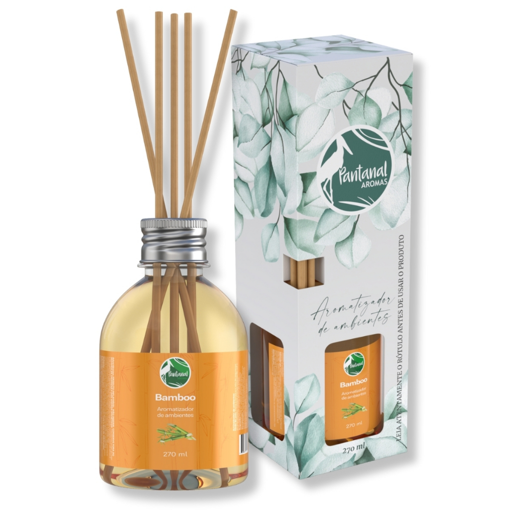 Aromatizador Difusor de Ambiente Bamboo 270ml Pantanal Aromas Fragrância Perfume Casa Home Cheirinho