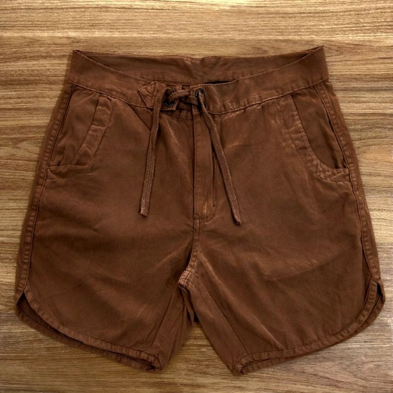 Bermuda Sarja Casual Curta masculina/acima do joelho/3 Bolso/Cordão de regulagem/envio imediato