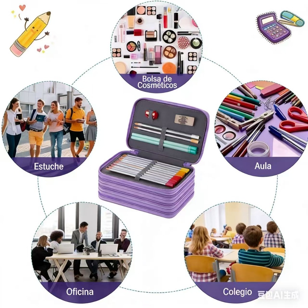 Estojo Escolar Box Organizador 72 Compartimentos 4 Divisórias Para Lápis Canetas e Material Escolar em Oferta na Shopee