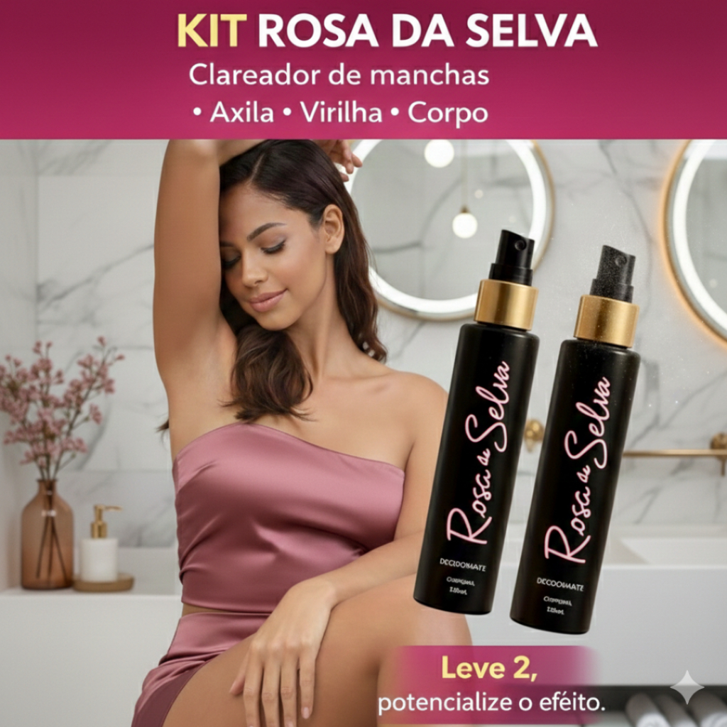 Kit 2 Óleos Rosa Selva 100ml – Clareador de Manchas • Foliculite • Axila / Virilha / Corpo em Oferta na Shopee