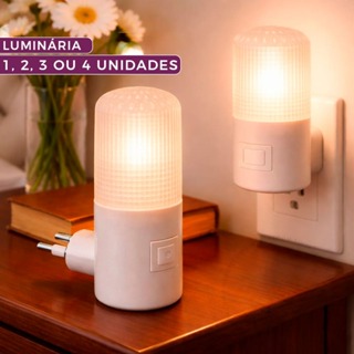 Luminária 1 2 3 ou 4 Unidades Abajur Luz Noturno Led Tomada Bivolt em Oferta na Shopee
