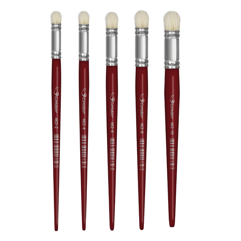 Kit 5x Pincel Pitua Condor 462 Luz Seca Numeros: 2, 4, 6, 8 e 10