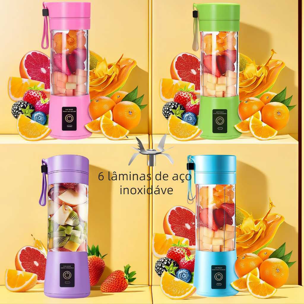 Mini Liquidificador Portátil Usb Juice Cap Take Shake 6 Lâminas Recarregavel
