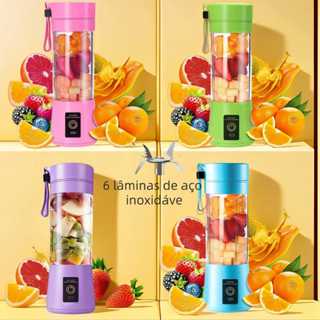 Mini Liquidificador Portátil Usb Juice Cap Take Shake 6 Lâminas Recarregavel em Oferta na Shopee