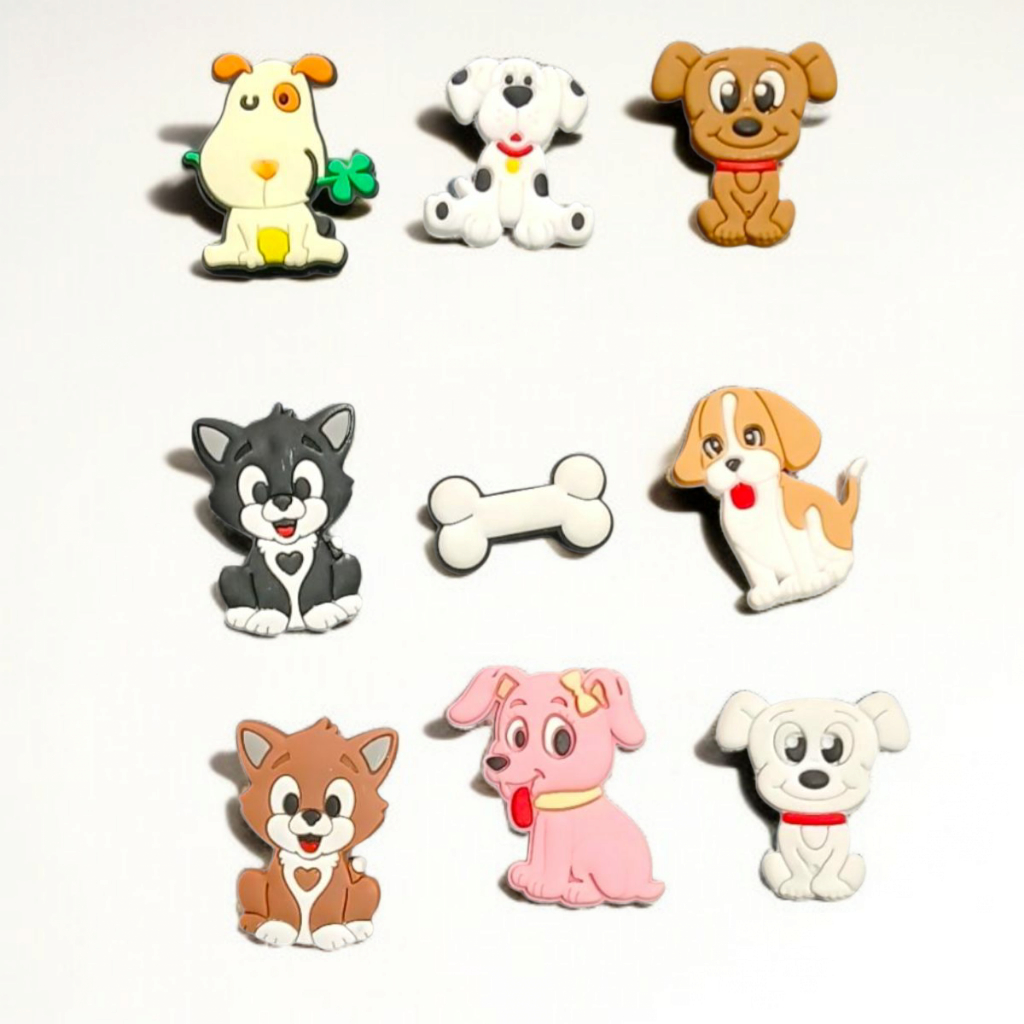 Kit 9 Pins Pet Bottons Emborrachados de Cachorrinho Perzonalidos para Sandália Babuche em Oferta na Shopee