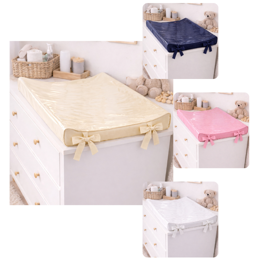 Trocador Americano Anatômico Cômoda Bebê 55x40 Impermeável Plastificado Menina Menino Cores lisa