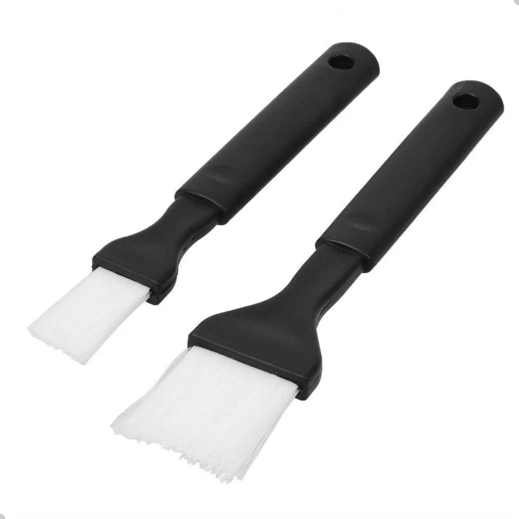 Imagem Kit 2 Pincéis Culinários Profissional Nylon Preto Churrasco Assar Carne