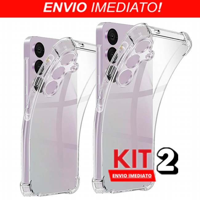 KIT Com 2 Capa Transparente Para Samsung Galaxy Linha S - S8 Plus S9 S10 S10E S20 FE Ultra S21 S22 S23