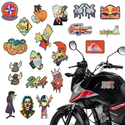 Adesivo Refletivo Holográfico 10x6,5 cm para Moto Carro Caminhão Bicicleta Diversos Modelos Premium