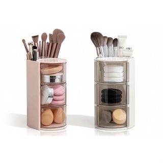 Organizador de Maquiagem com Porta Pincel 3 Compartimentos Multiuso acrilico-Ideal para Bancada,Penteadeira Banheiro 360 em Oferta na Shopee