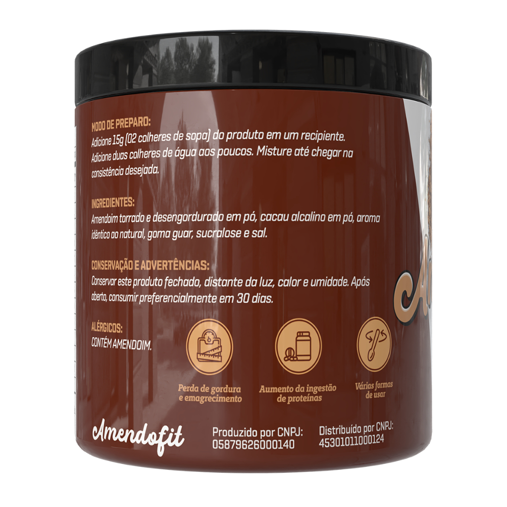 Pasta de Amendoim em Pó 210g Amendofit - Zero Açúcar - Sem Lactose - Low Carb Baixa Caloria - Pb