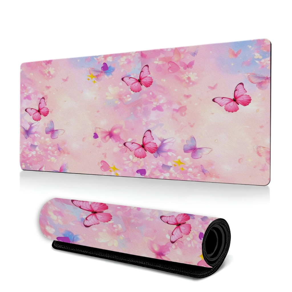 Mouse pad Gamer Estampado flores jardim borboletas arvores natureza rosas novo em Oferta na Shopee