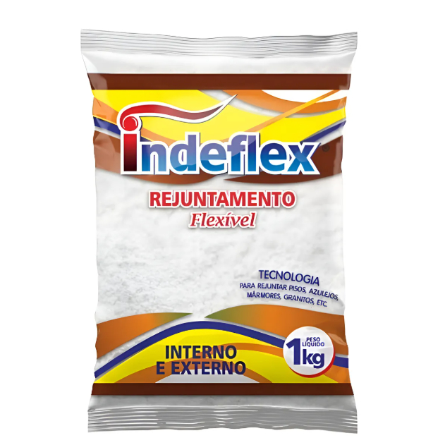 Kit 5 Rejunte Indeflex 1kg Alta Resistência Ideal para Pisos e Azulejos anti mofo