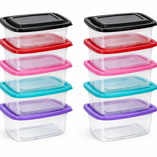 10 Potes De Plástico 1 Kg Marmita Transparente em Oferta na Shopee