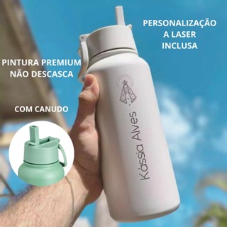 Garrafa Térmica com nome 900ml 630ml Bear Thermal Hera Inox com Canudo e Alça  Personalizada a Laser em Oferta na Shopee