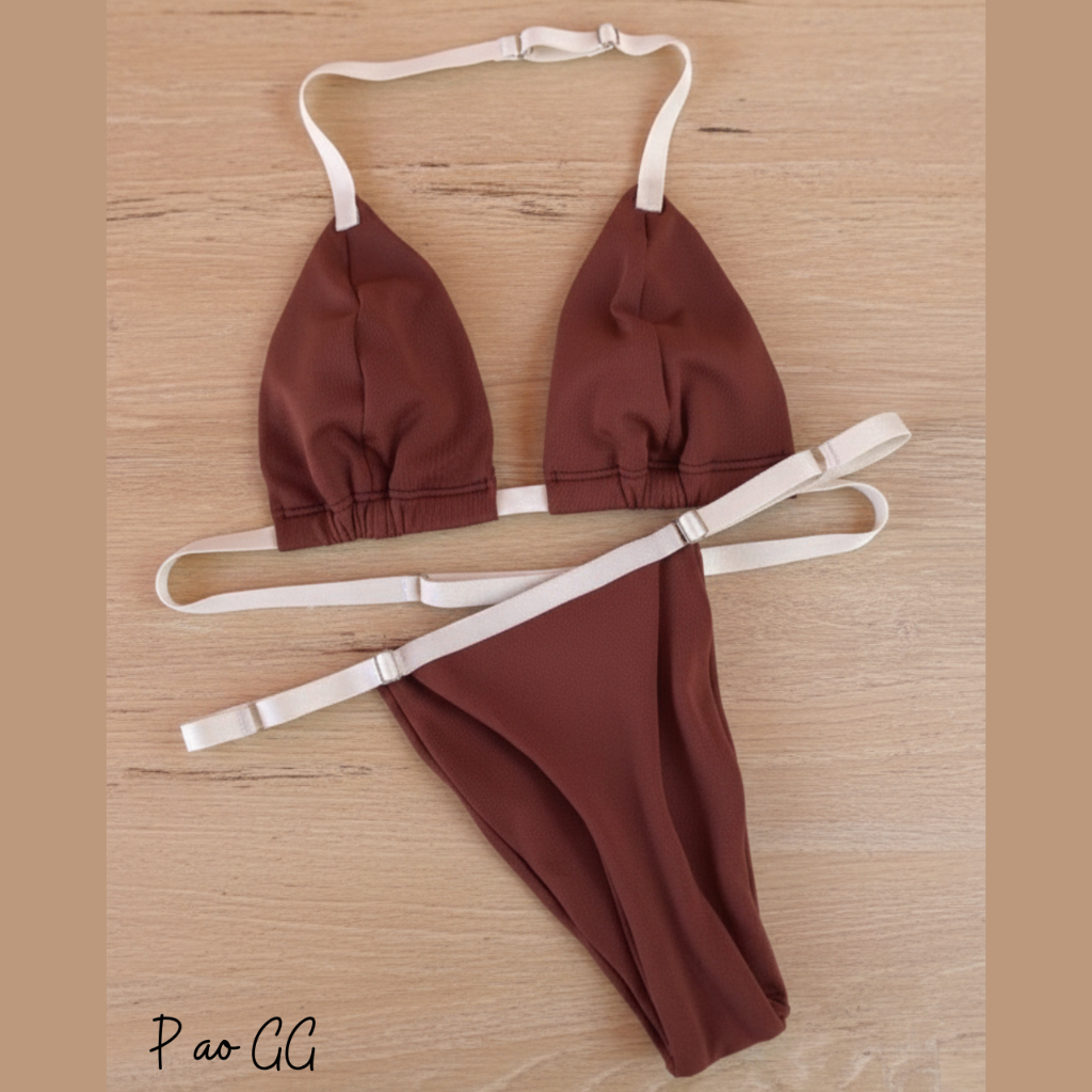 Biquíni Feminino Modelo Fita Regulável – Moda Praia Verão Forro Duplo P ao GG