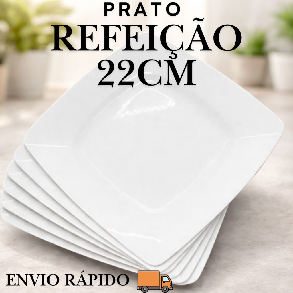 Pratos Quadrado Plástico branco resistentes churrascos refeições festas aniversários