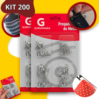 Alfinete de Segurança Ouro/Prata - Pacote com 200/100/50 Unidades - Gurumania em Oferta na Shopee